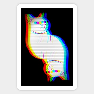 Dual Glitch Cat Video Magnet